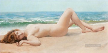 ヌード Painting - ヌー・シュール・ラ・プラージュの女性ヌード ジョン・ウィリアム・ゴッドワード